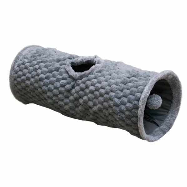 Katzentunnel Plüsch grau