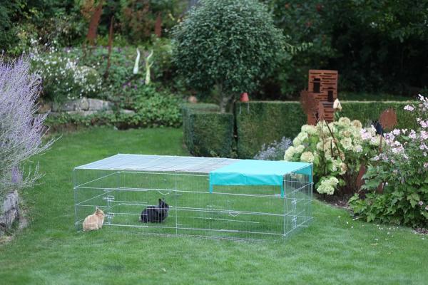 Freigehege Kaninchen - Freilaufgehege mit Ausbruchsperre für Nager, komplett geschlossen