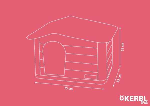 [B-Ware] Kerbl Katzenhaus Paola Eco XL 79 x 59 x 55 cm aus recyceltem Kunststoff