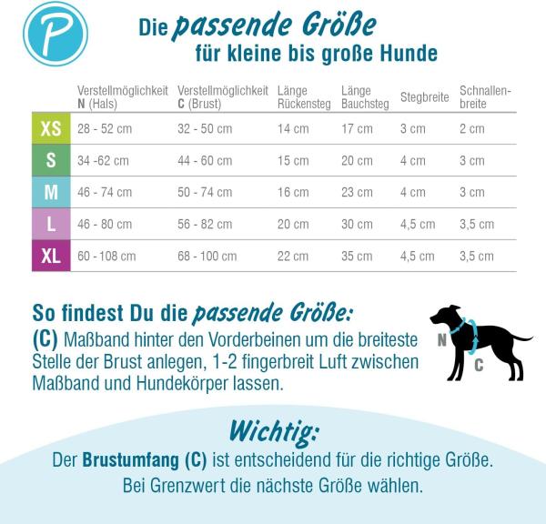 [B-Ware] Petlando Hundegeschirr gepolstert, Mesh Y-Comfort, weich, stufenlos verstellbar