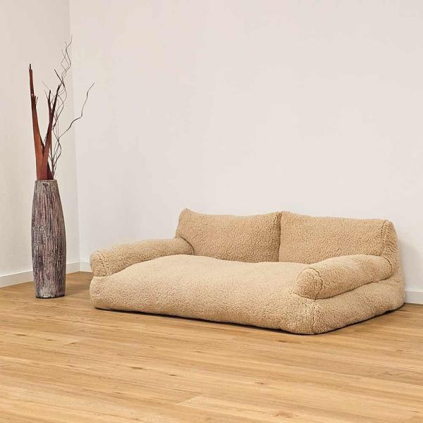 Nobby Plüsch-Hundesofa beige
