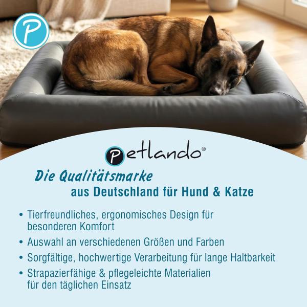Petlando Orthopädisches Hundebett Livorno Ortho schwarz - Gesundheitsbett wasserdicht Bezug abnehmbar