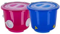 Futtereimer und Tränkeeimer für Geflügel - 4 Öffnungen, jeweils 12 Liter, sauberes füttern