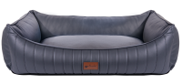 Petlando Hundebett Linz Ortho anthrazit - Kunstleder - orthopädisches Zweischichtsystem Viskoschaum PU-Schaum