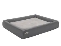 SABRO Hundekorb KUDDE - orthopädisches Premium Hundebett mit Einlage, Kunstleder, Bezug abnehmbar