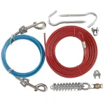 Laufleine Komplettset für Garten, Camping und Baggersee, inkl 15 m Schleppleine, Anlegespirale und 3 m Führleine, Zugentlastung