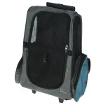Hundetrolley Vacation 41 x 26 x 55 / 103 cm, grau / blau - Trolley für kleine Hunde - Transporttrolley als Autositz und Hunderucksack nutzbar