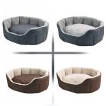 Hundebett oval mit Rand in braun oder grau